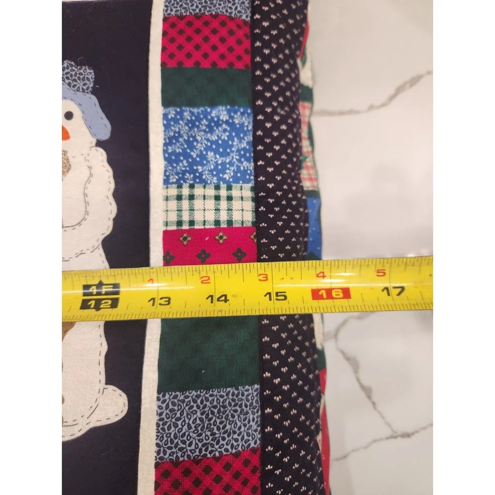 Vtg. Snowman Family Finished Quilt Throw/Pillow Combo Double‎ Sided  Christmas